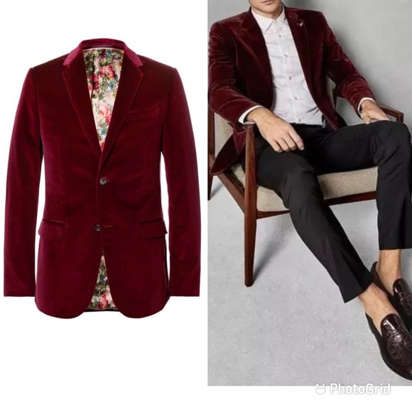 Gucci Suits & Blazers Gucci Burgundy Velvet Blazer Poshmark